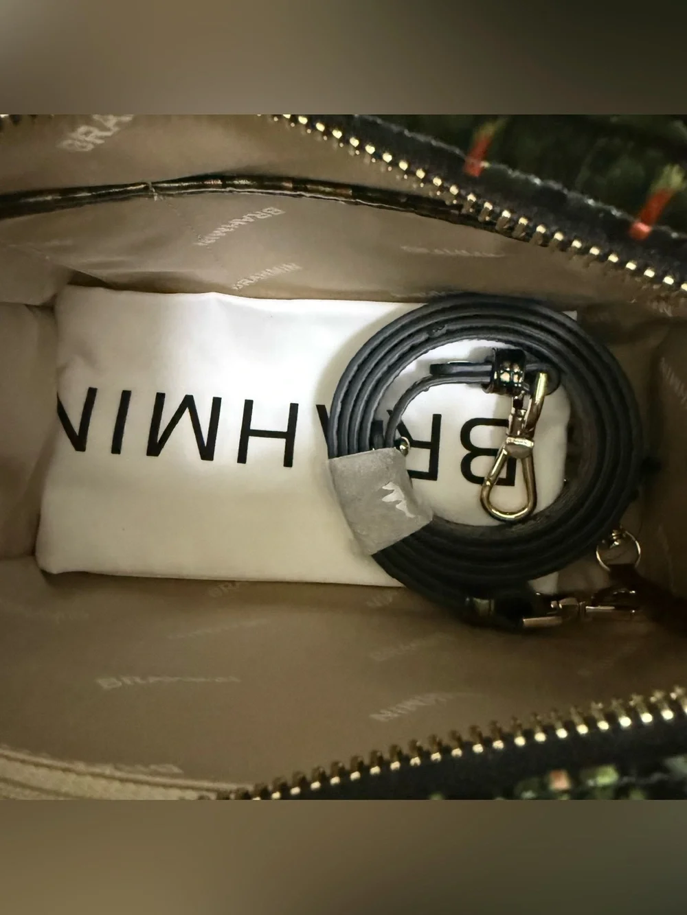 Brahmin Cami Satchel Samba Green Melbourne Leather
